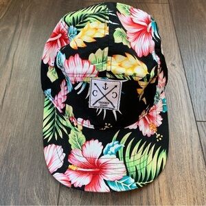 Crooked Coast Harpoon & Anchor Floral 5 Panal Hat